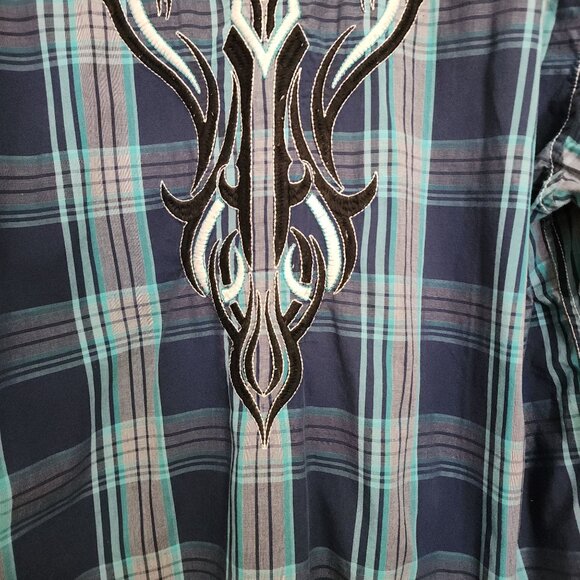 Roar Men's Embroidered Slim Fit XL Long Sleeve Shirt - Picture 4 of 9